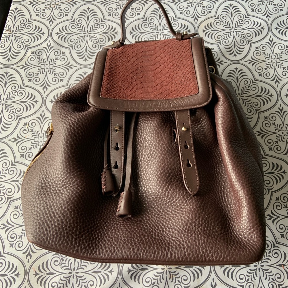 Burgundy Mackage leather backpack - Picture 1 of 5
